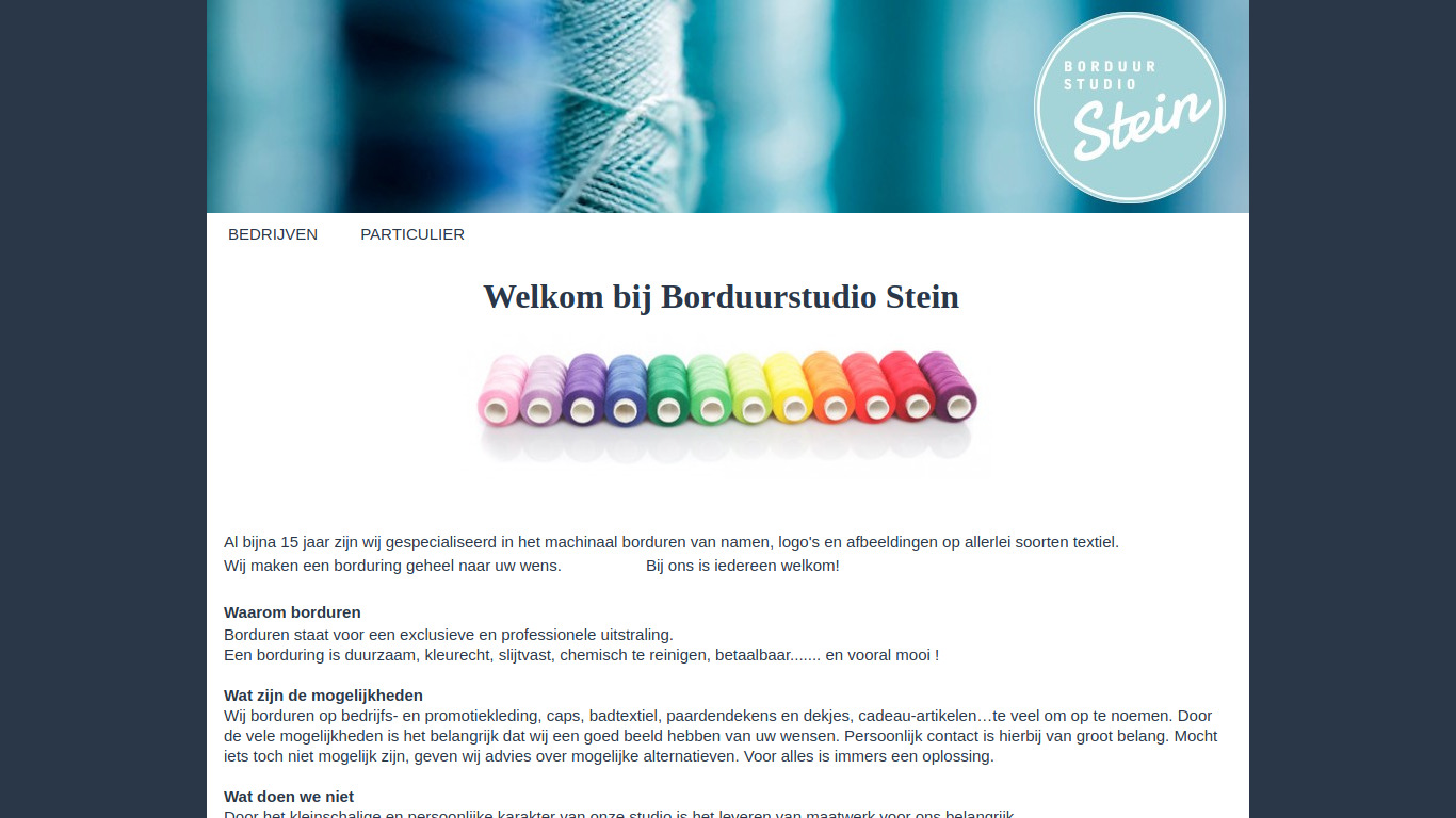 Website van Borduurstudio Stein