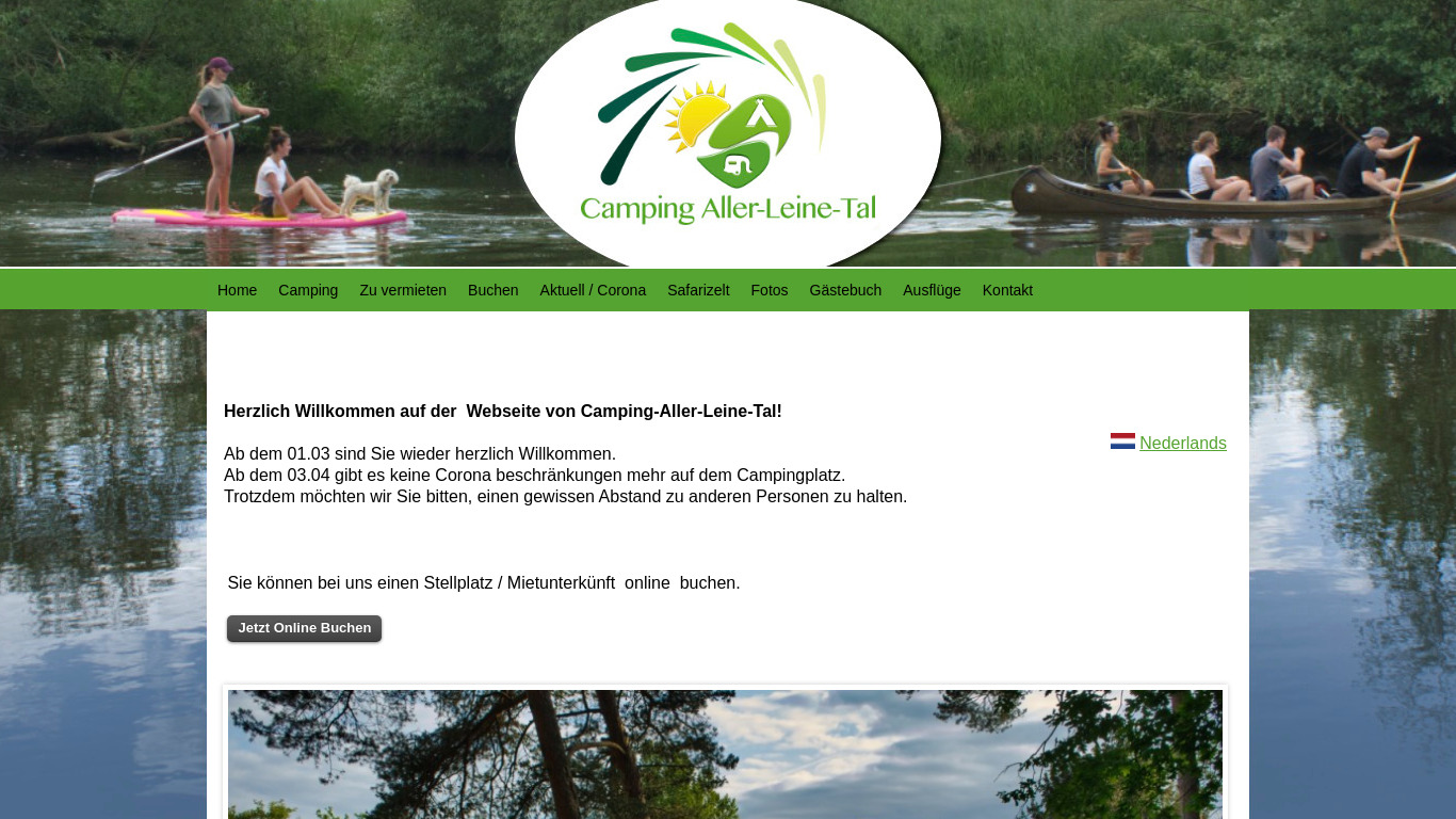 Website van Camping-Aller-Leine-Tal